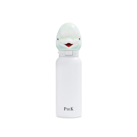 PIEK Beluga Whale Water Bottle, 450ml, Pearl White, Front View