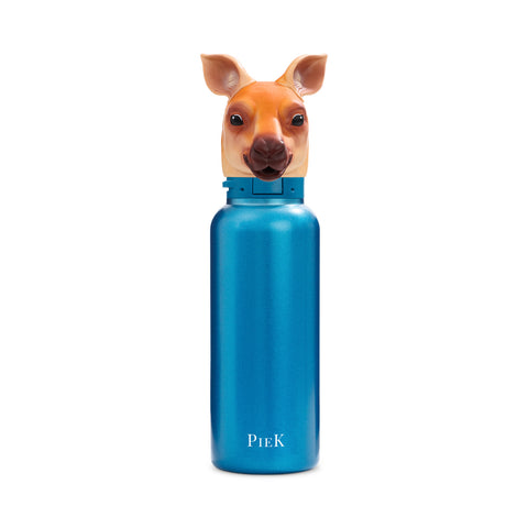 PIEK Kangaroo Water Bottle, 650ml, Aqua Blue, Front View