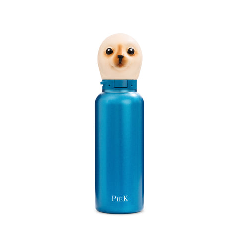 PIEK Seal Water Bottle, 650ml, Aqua Blue, Front View