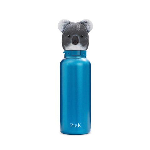 PIEK Koala Water Bottle, 650ml, Aqua Blue, Front View