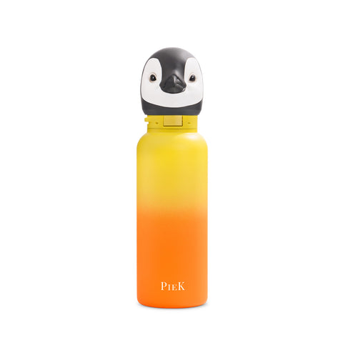 PIEK Penguin Water Bottle, 650ml, Sunset Gradient, Front View