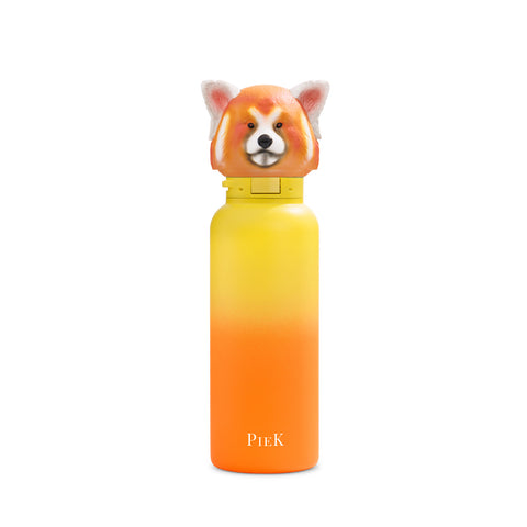 PIEK Red Panda Water Bottle, 650ml, Sunset Gradient, Front View