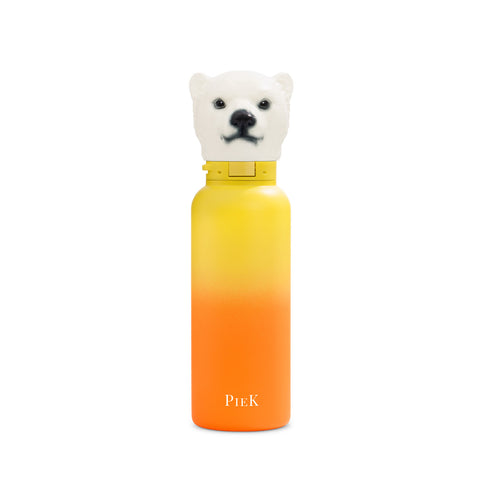 PIEK Polar Bear Water Bottle, 650ml, Sunset Gradient, Front View