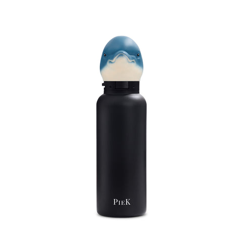 PIEK Dolphin Water Bottle, 650ml, Midnight Black, Front View