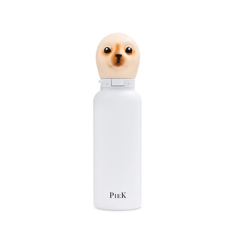 PIEK Seal Water Bottle, 650ml, Pearl White, Front View