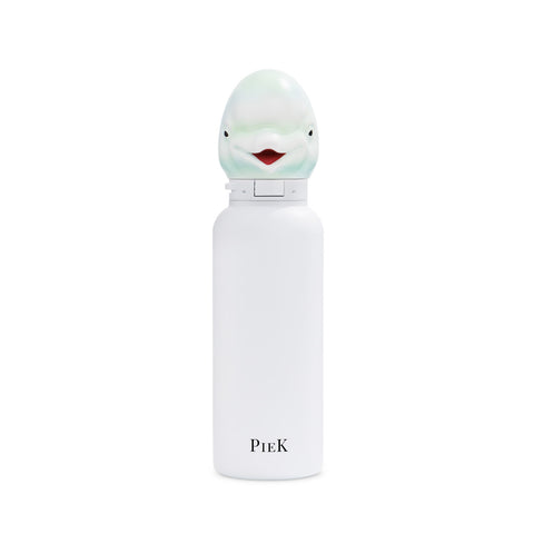 PIEK Beluga Whale Water Bottle, 650ml, Pearl White, Front View