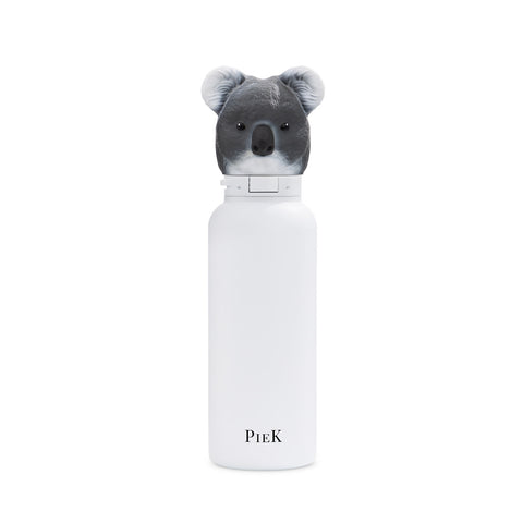 PIEK Koala Water Bottle, 650ml, Pearl White, Front View