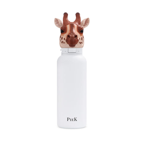 PIEK Giraffe Water Bottle, 650ml, Pearl White, Front View