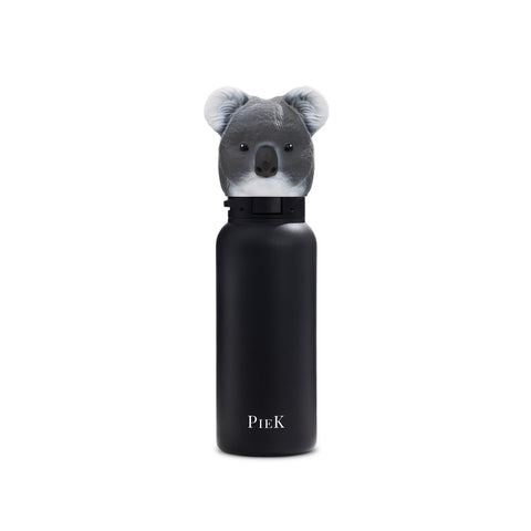 PIEK Koala Water Bottle, 450ml, Midnight Black, Front View