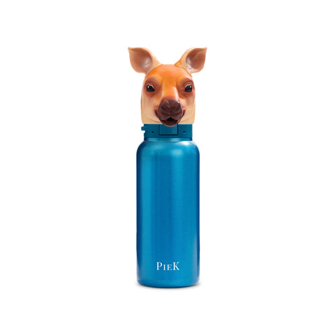 PIEK Kangaroo Water Bottle, 450ml, Aqua Blue, Front View