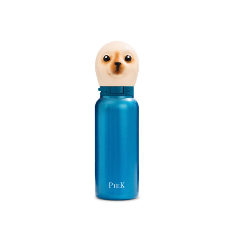 PIEK Seal Water Bottle, 450ml, Aqua Blue, Front View