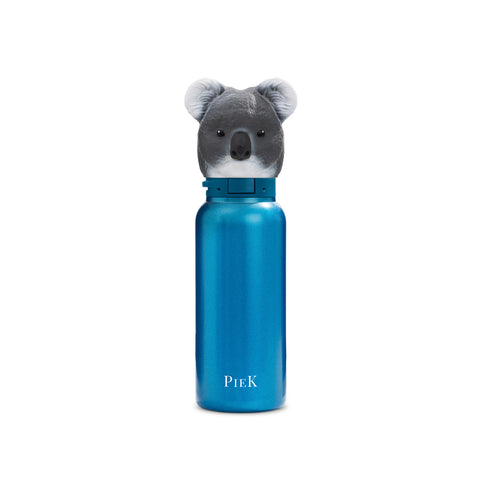 PIEK Koala Water Bottle, 450ml, Aqua Blue, Front View