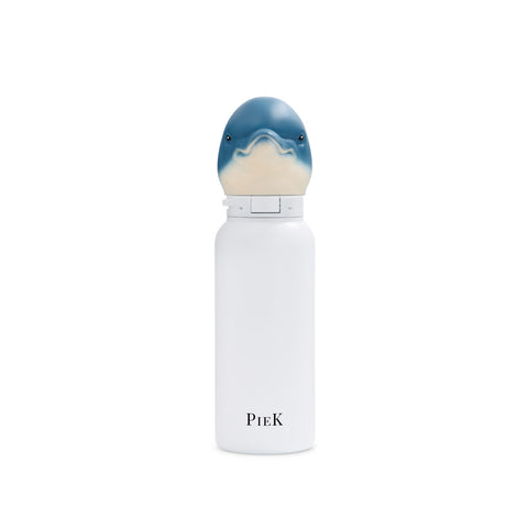 PIEK Dolphin Water Bottle, 450ml, Pearl White, Front View