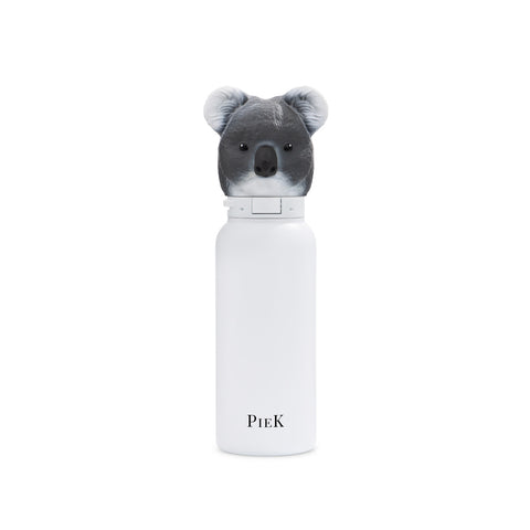 PIEK Koala Water Bottle, 450ml, Pearl White, Front View