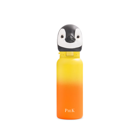 PIEK Penguin Water Bottle, 450ml, Sunset Gradient, Front View