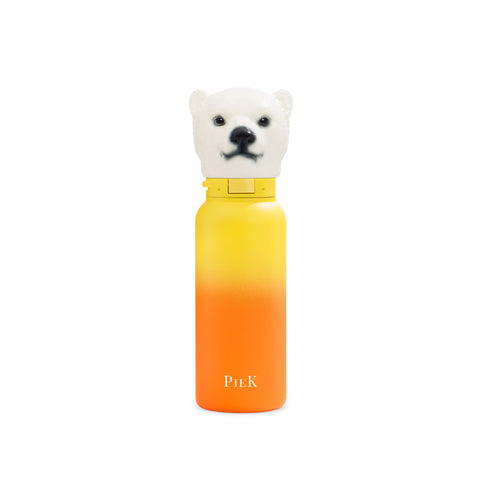 PIEK Polar Bear Water Bottle, 450ml, Sunset Gradient, Front View