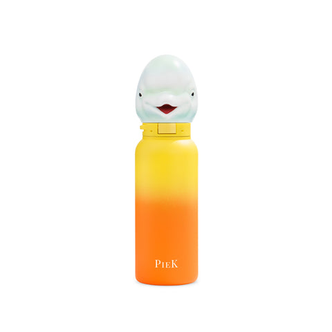 PIEK Beluga Whale Water Bottle, 450ml, Sunset Gradient, Front View