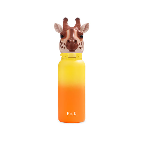 PIEK Giraffe Water Bottle, 450ml, Sunset Gradient, Front View